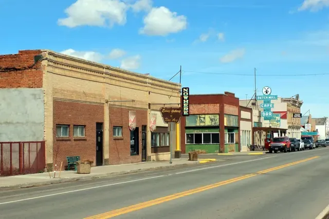 Brick storefronts along Main Street in Antonito