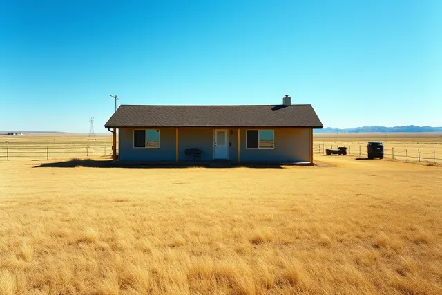 Single-story ranch home with a large flat yard on the plains in Bennett