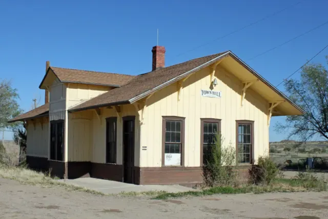 The old Santa Fe railroad depot in Boone, now the town hall