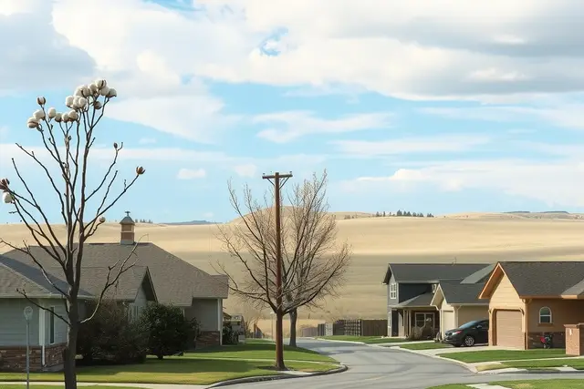 Ranch homes with cottonwood trees in Brighton