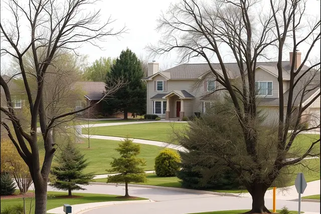 Cul-de-sac of 1970s and 1980s two-story homes in Centennial