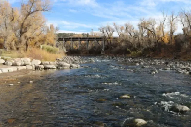The Eagle River flowing past Chambers Park in Eagle