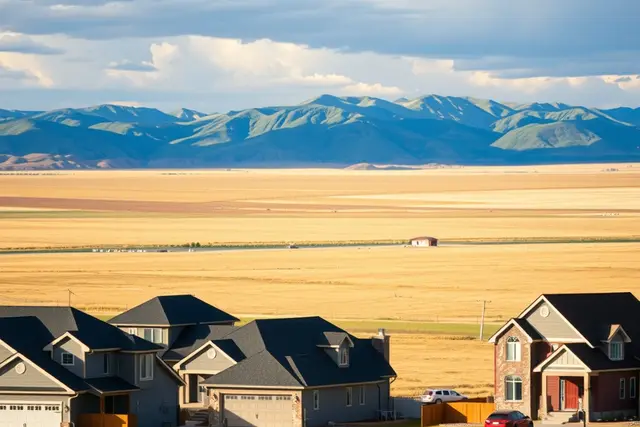 New suburban homes with open fields in Johnstown