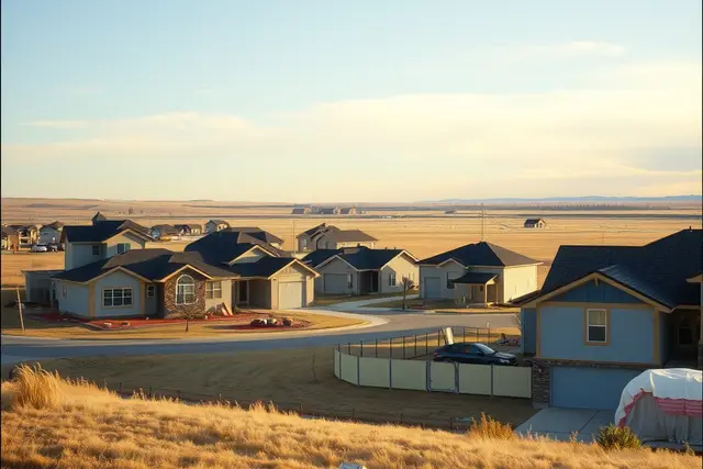 New suburban homes on open plains in Wellington